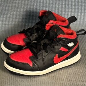 Nike Air Jordan 1 Mid Bred Twist (TD) Shoes DQ8425-067 Toddler Size 10C